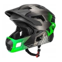 ROCKBROS - Kask z Odpinaną Szczęką - Czarno-Zielony [M]