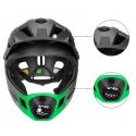 ROCKBROS - Kask z Odpinaną Szczęką - Czarno-Zielony [M]