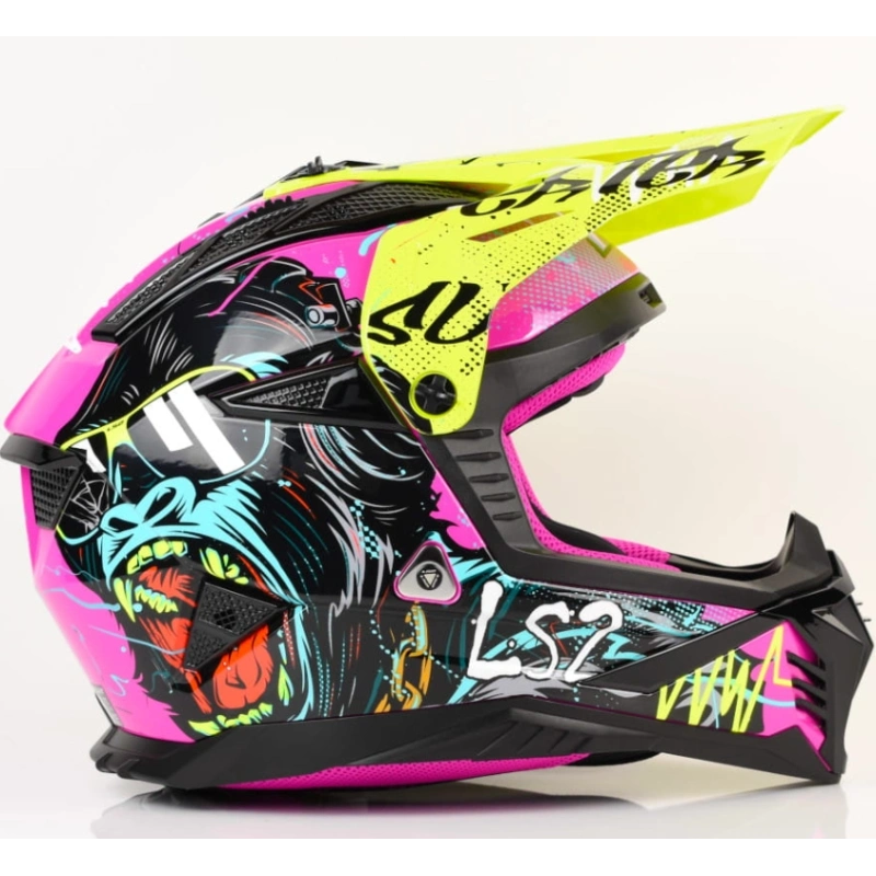 Kask LS2 MX708 Fast II Gorilla Purple H-V Yel- S