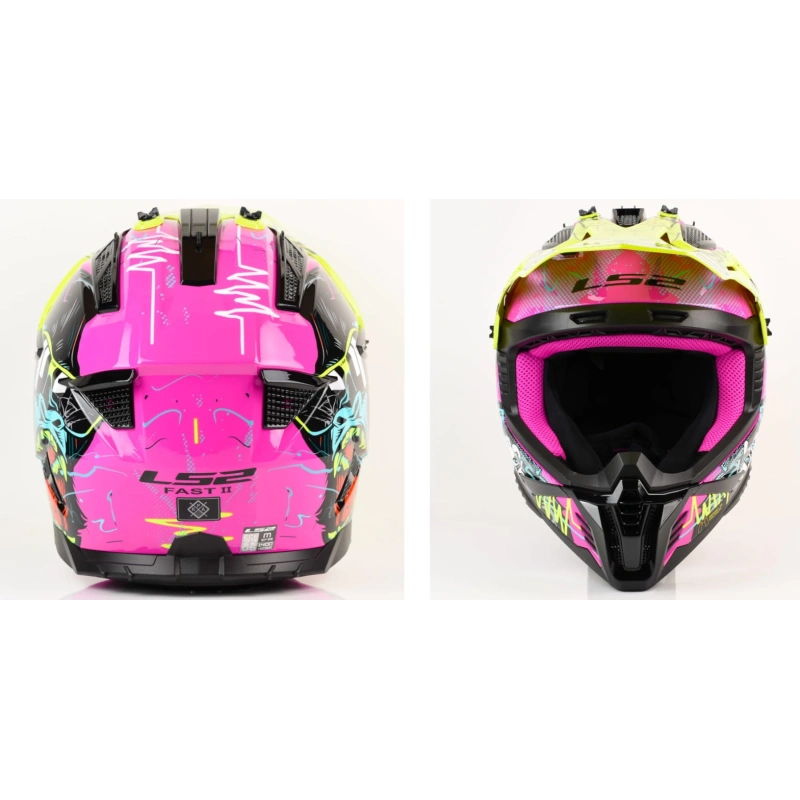 Kask LS2 MX708 Fast II Gorilla Purple H-V Yel- S
