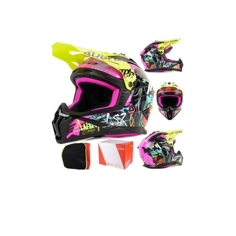 Kask LS2 MX708 Fast II Gorilla Purple H-V Yel- M