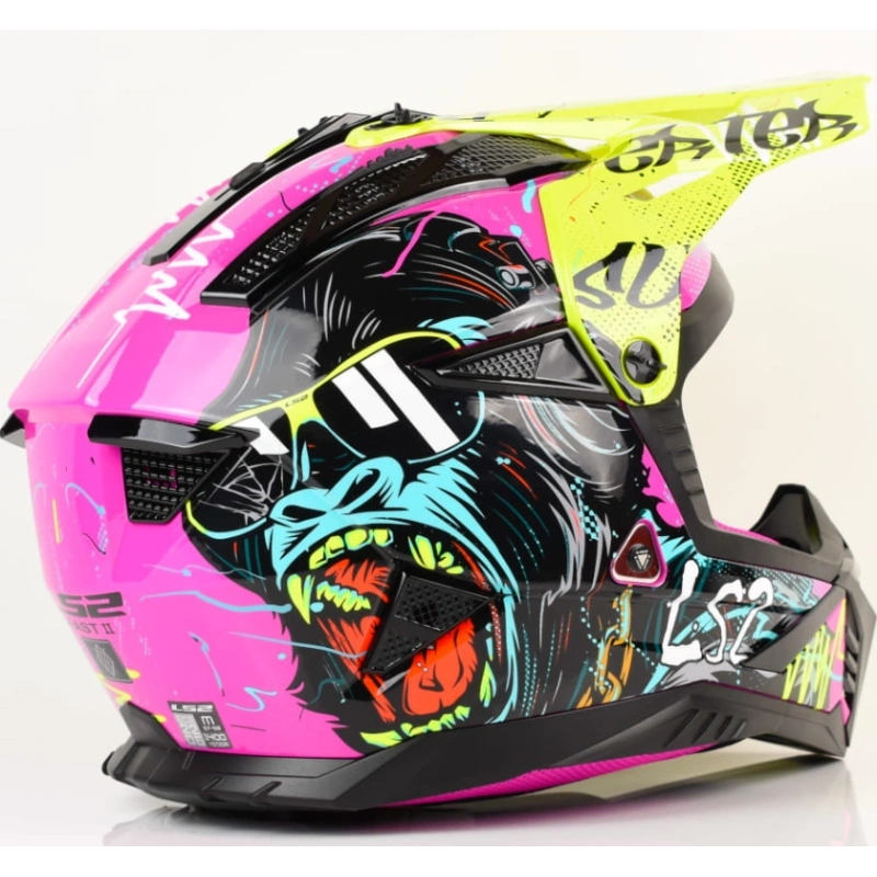Kask LS2 MX708 Fast II Gorilla Purple H-V Yel- M