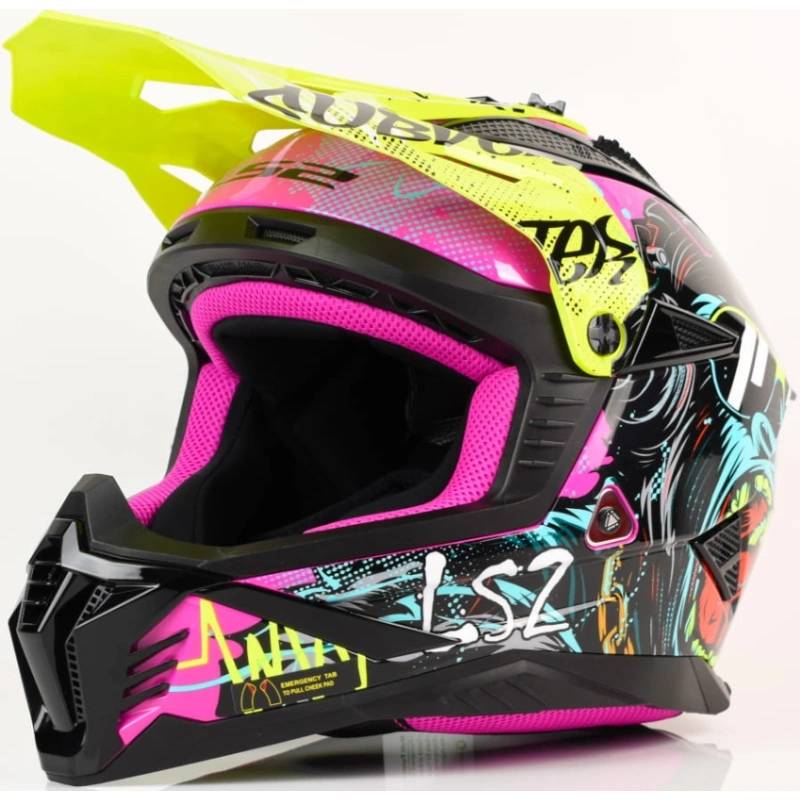 Kask LS2 MX708 Fast II Gorilla Purple H-V Yel- M