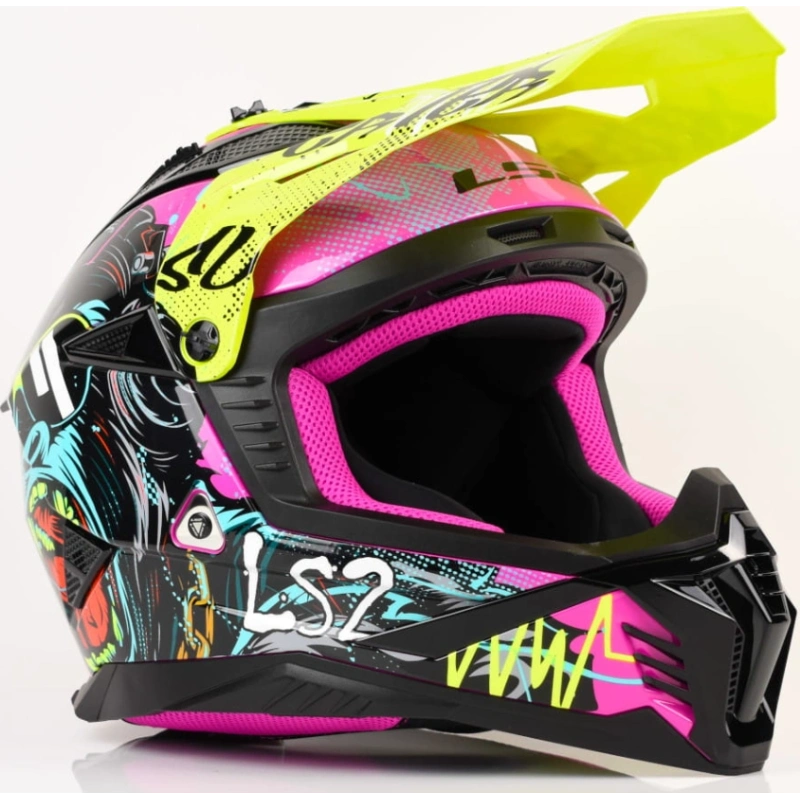 Kask LS2 MX708 Fast II Gorilla Purple H-V Yel- M