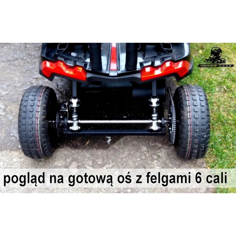 Ośka tylna napędowa z piastami na felgi 6 i 7 cali do gokartów buggy power carsów