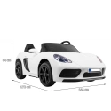 Auto dziecięce elektryczne sportowe PERFEKTA - 15km/h - biała
