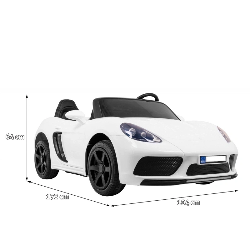 Auto dziecięce elektryczne sportowe PERFEKTA - 15km/h - biała