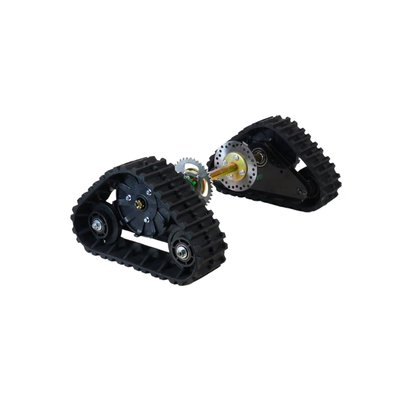 Zestaw śnieżny napędowy gąsienicowy z płozami i ośką STM-01 do mini quada gokarta buggy