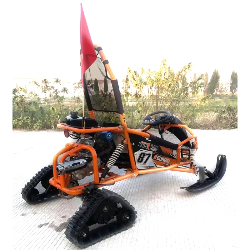 Zestaw śnieżny napędowy gąsienicowy z płozami i ośką STM-01 do mini quada gokarta buggy