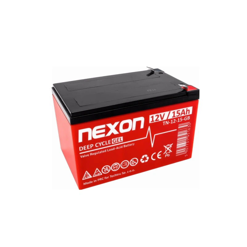 Akumulator żelowy VRLA 12V 15Ah - Nexon - do autek i quadów elektrycznych