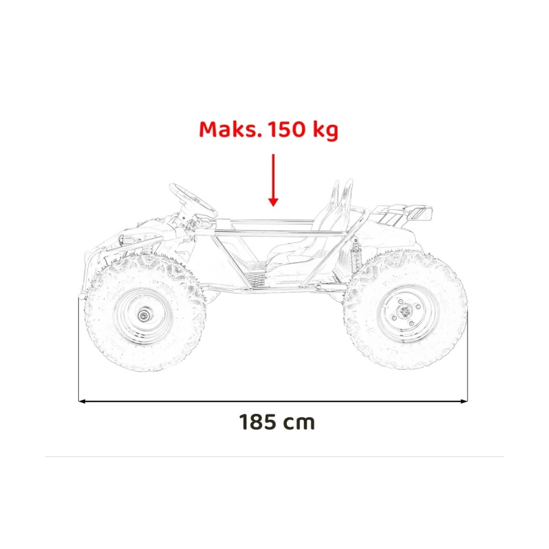 Dwuosobowe mini buggy gokart elektryczny - General 63 - 800W - różowy