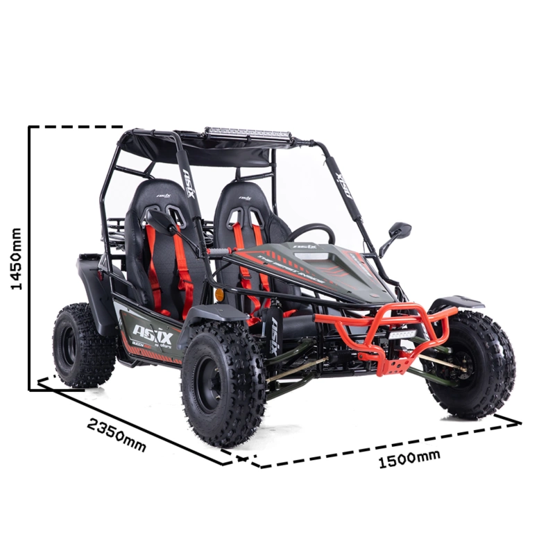 Dwuosobowe buggy spalinowe Asix 200cc dla nastolatków i dorosłych - zielony