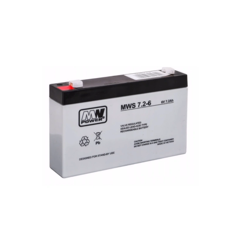 Akumulator żelowy AGM 6V 7.2Ah - MW Power - do aut i pojazdów elektrycznych