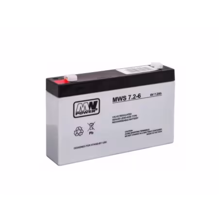 Akumulator żelowy AGM 6V 7.2Ah - MW Power - do aut i pojazdów elektrycznych