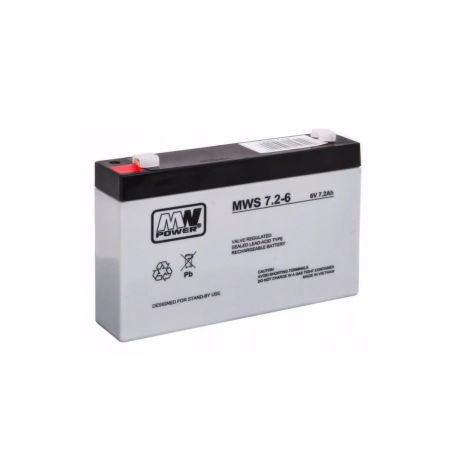 Akumulator żelowy AGM 6V 7.2Ah - MW Power - do aut i pojazdów elektrycznych