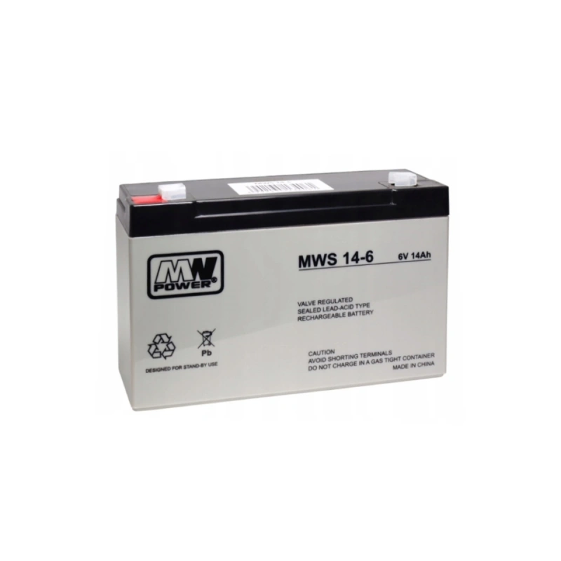 Akumulator żelowy AGM 6V 14Ah - MW Power - do aut i pojazdów elektrycznych