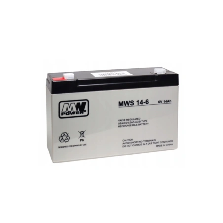 Akumulator żelowy AGM 6V 14Ah - MW Power - do aut i pojazdów elektrycznych