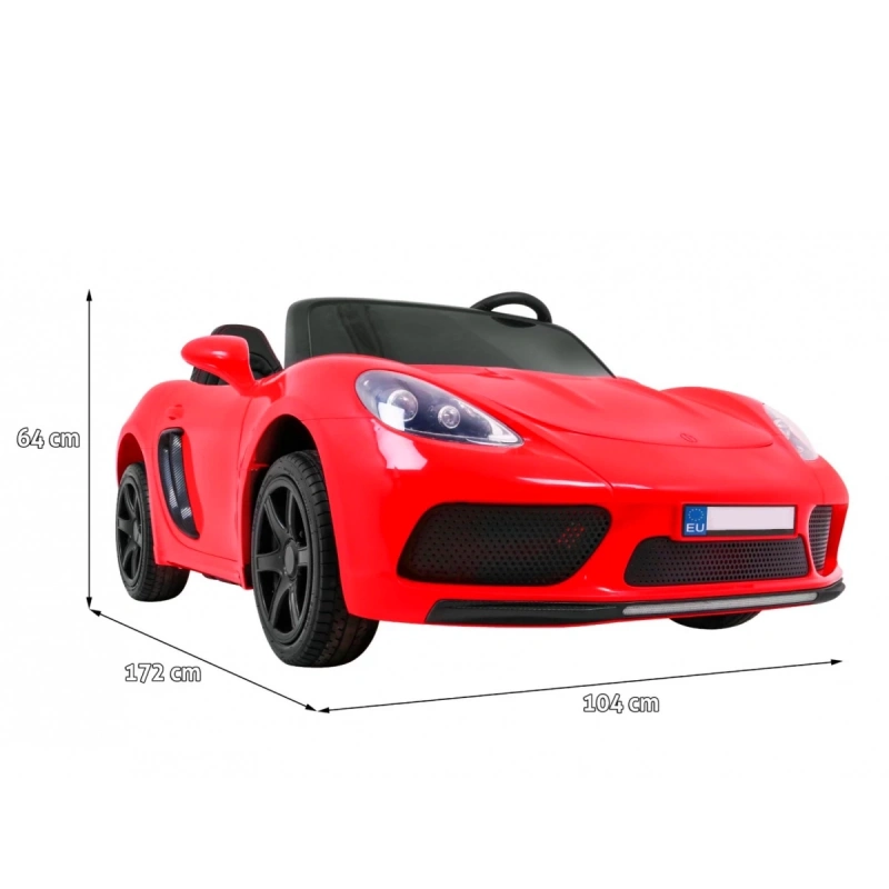 Auto dziecięce elektryczne sportowe PERFEKTA - 15km/h - czerwona