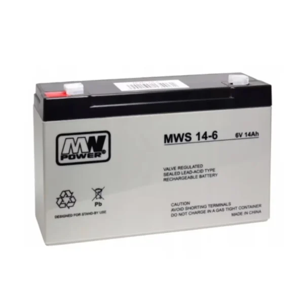 Akumulator żelowy AGM 6V 14Ah MW Power do aut i pojazdów elektrycznych