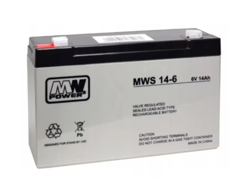 Akumulator żelowy AGM 6V 14Ah MW Power do aut i pojazdów elektrycznych