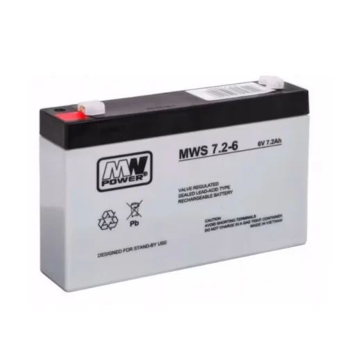Akumulator żelowy AGM 6V 7.2Ah MW Power do aut i pojazdów elektrycznych