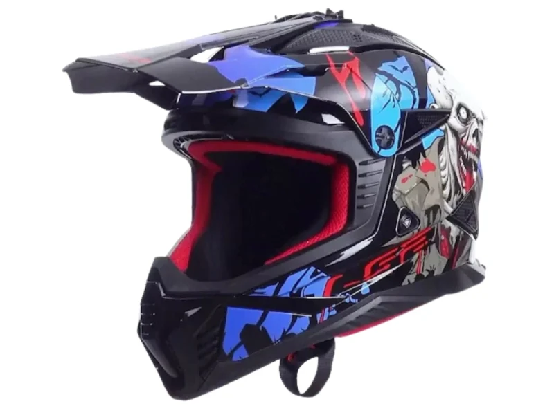 LS2-MX708-FAST-II-BLACK-RED-BLUE-1 Kask LS2 MX708 Fast II Zombie II Black Red Blue