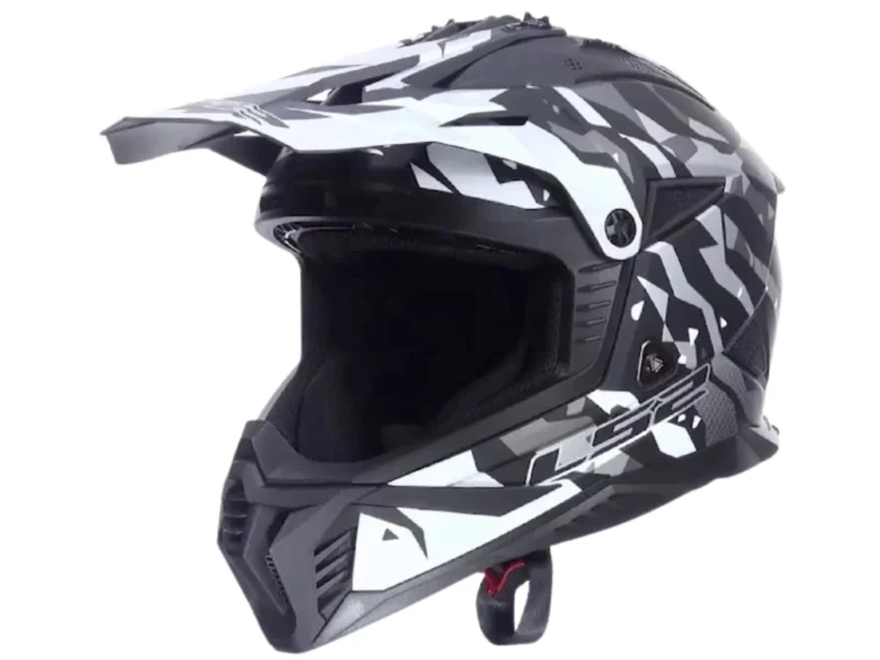 LS2-MX708-FAST-II-GROTESK-BLACK-GREY-1 Kask LS2 MX708 Fast II Grotesk Black Grey