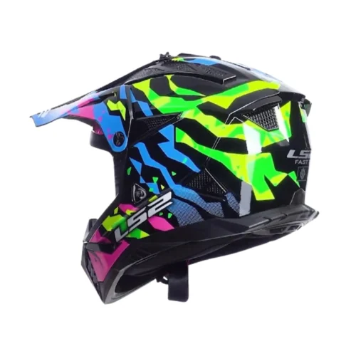LS2-MX708-FAST-II-GROTESK-BLUE-PINK-GREEN-3 Kask LS2 MX708 Fast II Grotesk Blue Pink Green