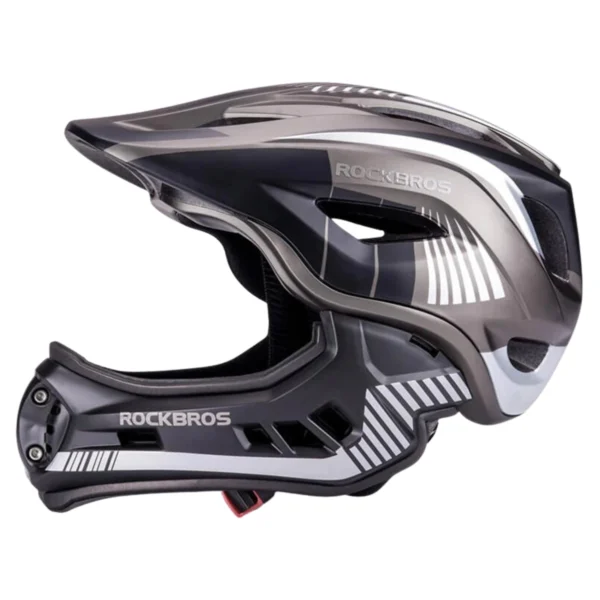 ROCKBOSS-Z-ODPINANA-SZCZEKA-CZARNY-1 Kask Junior z Odpinaną Osłoną Podbródka TT32 Black