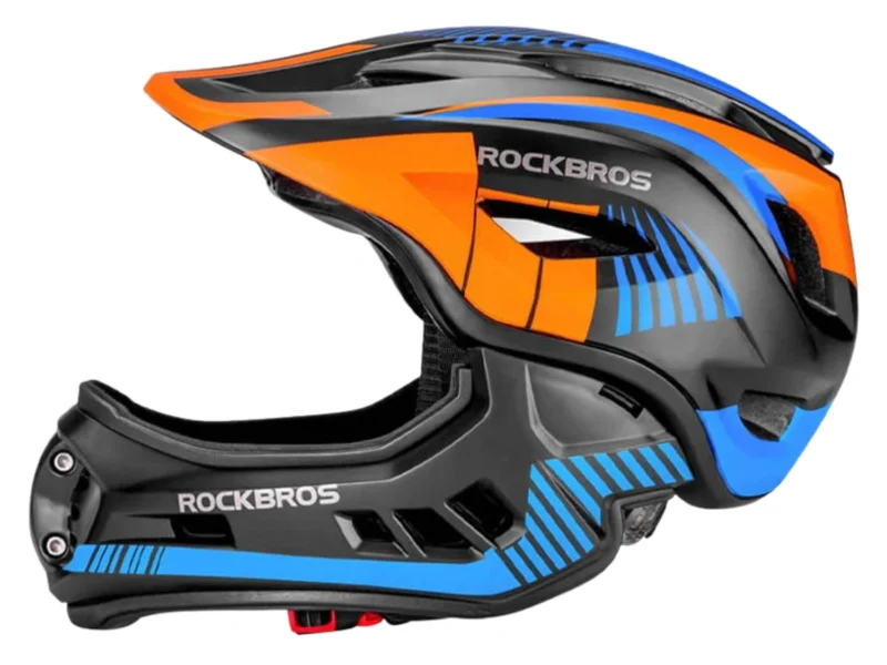 ROCKBOSS-Z-ODPINANA-SZCZEKA-NIEBIESKI-1 Kask Junior z Odpinaną Osłoną Podbródka TT32 Blue