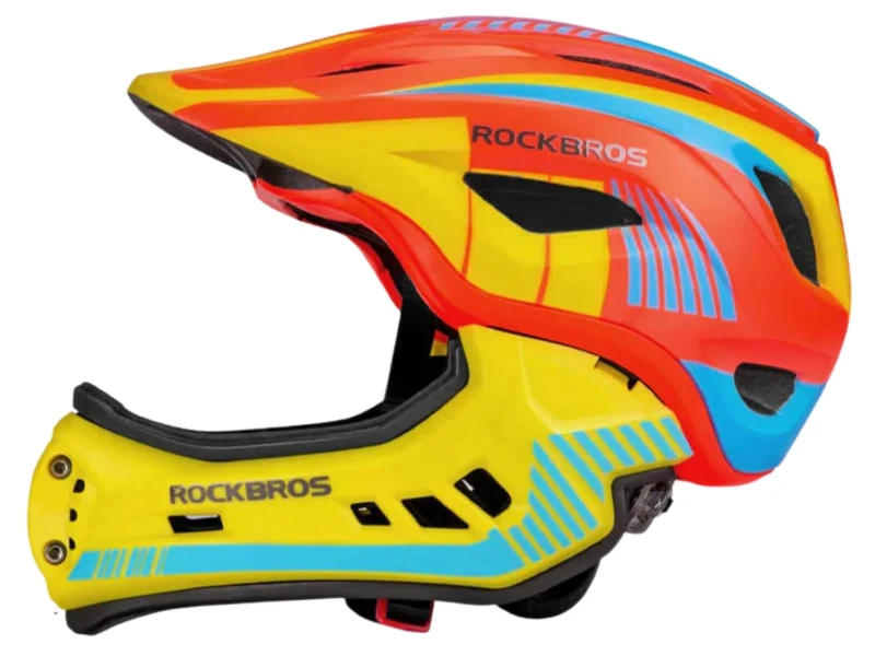 ROCKBOSS-Z-ODPINANA-SZCZEKA-POMARANCZOWY-1 Kask Junior z Odpinaną Osłoną Podbródka TT32 Orange